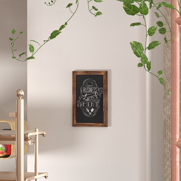 Flash Furniture 11 x 17 Torched Wood Magnetic Hanging Chalkboard HGWA-GDIS-CRE8-762315-GG - main